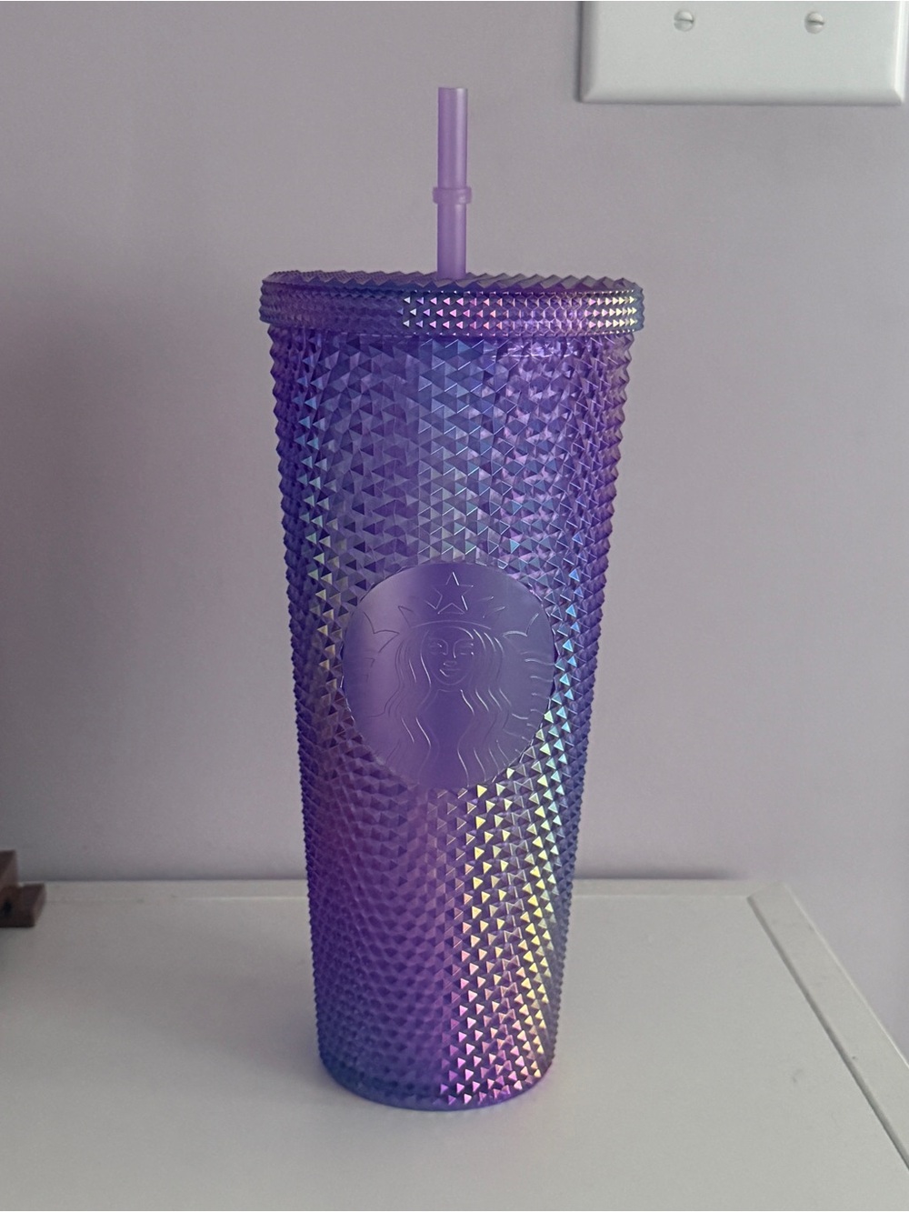New Starbucks Purple Oilslick Studded Tumbler Cold Cup 24oz venti